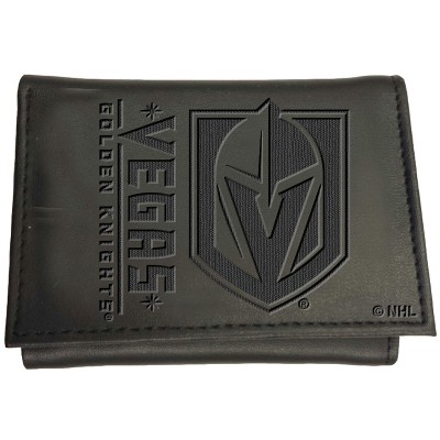 Evergreen NHL Vegas Golden Knights Black Leather Trifold Wallet Officially Licensed with Gift Box