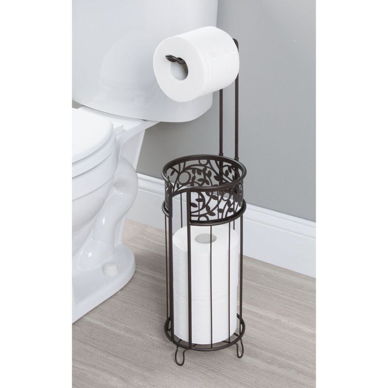 mDesign Steel Toilet Paper Roll Storage and Dispenser for Bathroom, 2 of 7