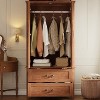 71" V Shape Tall Floor Storage Cabinet with 2 Doors and Drawers, Freestanding Wooden Large Farmhouse Entryway Cabinet, Rustic Brown - 3 of 4