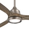 60" Minka Aire Modern Indoor Ceiling Fan with LED Light Remote Control Brushed Nickel Driftwood for Living Room Kitchen Bedroom - 3 of 4