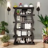 Famapy Open Bookcase Decorative shelf Unique shape Multifunctional storage Black - 2 of 4