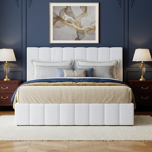 Merax Upholstered Platform Bed with Hidden Storage - 1 of 4