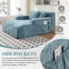 PAGED Modern Chenille Lazy Sofa Chair with Armrests and 3 Pillows, Comfy Sofa Bed with Side Pocket for Bedroom, Living Room - 4 of 4