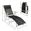 Costway Outdoor Folding Chaise Lounge Chair W Cushion Black : Target