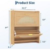 Rattan Shoe Cabinet with 2 or 4 Flip Drawers, Free Standing Wooden Shoe Storage Organizer Cabinet with Adjustable Shelves for Entryway,Hallway,Foyer - 2 of 4