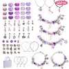 Laromni"66Pcs Charm Bracelet & Necklace Making Kit for Kids - Colorful DIY Jewelry Set with Gift Box"BluePinkPurpleRed - 3 of 4