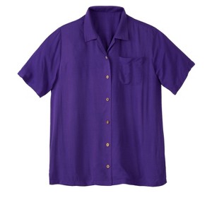 KingSize Men's Big & Tall KS Island Solid Camp Shirt - 1 of 4