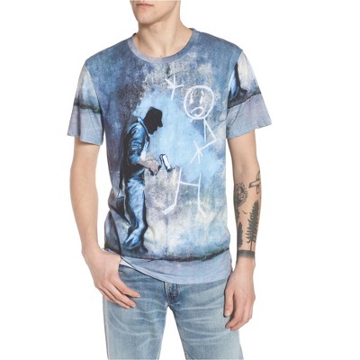 Elevenparis Mens Grey Ghost Graphic T-Shirt