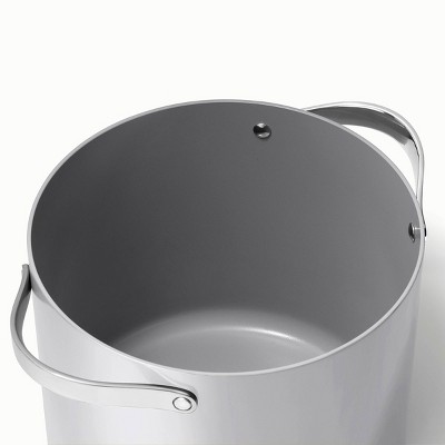 Gray Ceramic Nonstick 12 Qt Stock Pot with Lid