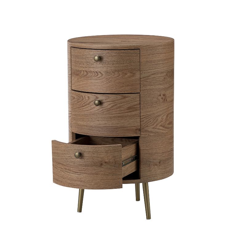 Maddalena 26'' Tall Drum 3- Drawer End Table Storage Cabinet|KARAT HOME, 3 of 11