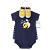 Hudson Baby Infant Boy Cotton Bodysuit, Shorts and Shoe 3pc Set, Go Bananas - 2 of 4