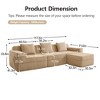 VASIP Modular Boneless Cloud Sectional Sofa  3-Seat with Deep Seat and Pillows,Modern Corduroy Fabric for Living Room,Camel - 3 of 4