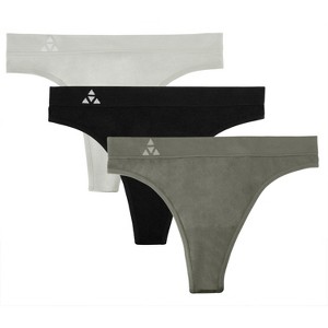 Balanced Tech Women's Seamless Thong 3 Pack - Black/Grey Assorted - Large - 1 of 4