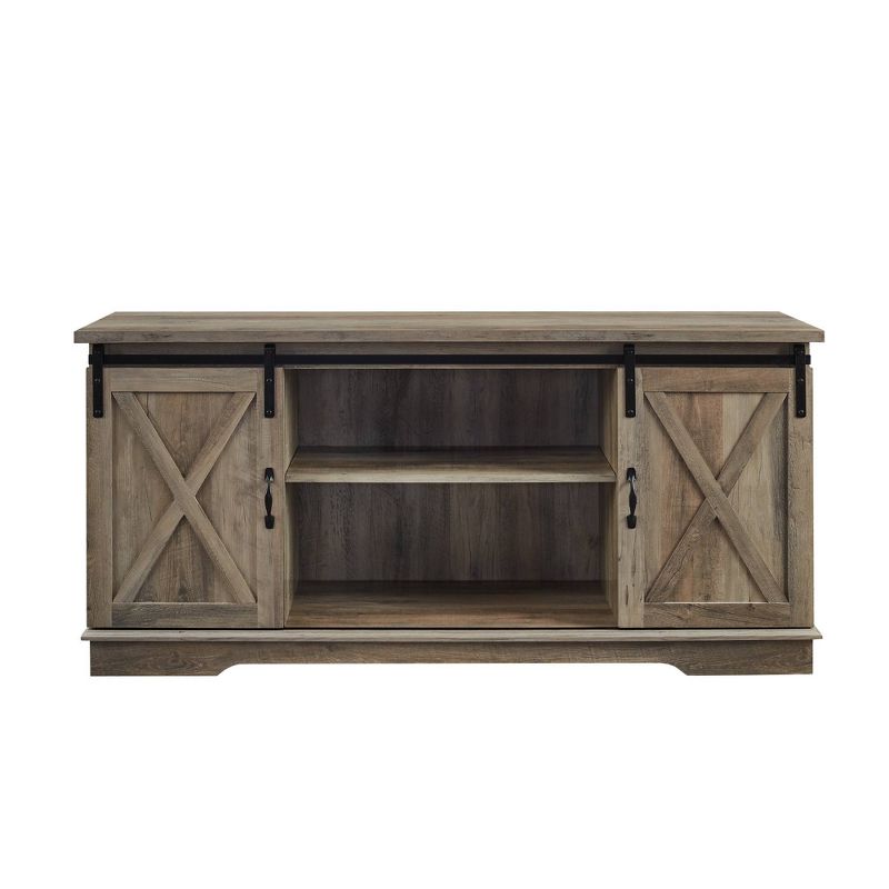 Modern Transitional Sliding Barndoor TV Stand for TVs up to 65"- Saracina Home, 4 of 26