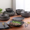 Gibson Elite Malibu Shore 16 Piece Scallop Stoneware Reactive Glaze (Service for 4) Ceramic Plates and Bowls Dinnerware Set - 2 of 4