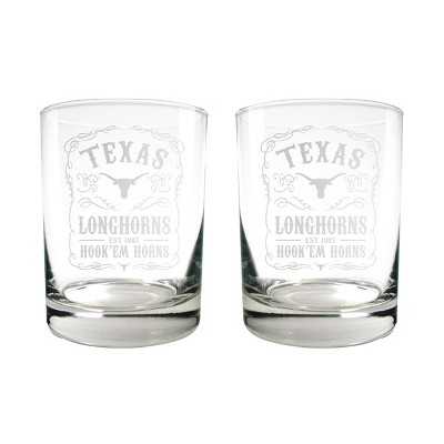 NCAA Texas Longhorns 15oz Rocks Glass Set - 2pc