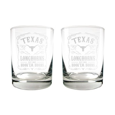 NCAA Texas Longhorns 15oz Rocks Glass Set - 2pc