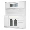 63 Inch Kitchen Cabinets with Hutch,Pantry Cabinets with 6 Drawers,5 Cabinets with Adjustable Shelves,Towel Rack,Power Outlet-The Pop Home - 4 of 4