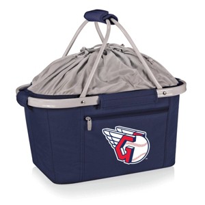MLB Cleveland Guardians Metro Basket Collapsible Cooler Tote - Navy Blue - 1 of 4