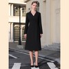INSPIRE CHIC Women's Notch Lapel Wrap Neck Long Sleeve A-Line Midi Pleated Dress - 2 of 4