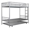 CAVINAS Twin Over Twin Metal Bunk Bed with Ladder & Fence & Trundle,Modern Bed Frame for Kids Room,Bedroom - 3 of 4