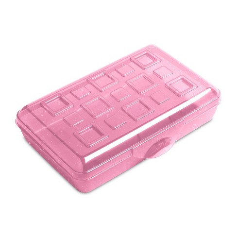  Enday Pencil Box Pink, Plastic Pencil Case, Multipurpose  Storage Long Ruler Length Utility Box Organizer with Snap Closure for Home  and Office : Office Products