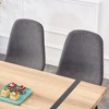 APRILSOUL Dark Gray Set of 4 Modern Mid-Century Style Dining Kitchen Room Upholstered Side Chairs, Soft Linen Fabric Cover Cushion Seat - 4 of 4
