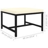 vidaXL Black Poly Rattan Sectional Footrest with Cream White Cushions - Versatile Outdoor Furniture - Steel Frame - Weather-Resistant Material - 4 of 4
