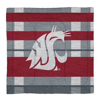 NCAA Washington State Cougars Heathered Stripe Queen Bedding Set in a Bag - 3pc — фото 2