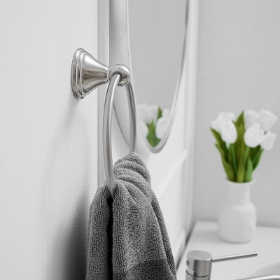 Brushed Nickel Wall Mounted Single Towel Ring