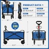 Bestier Real Carryall Folding Truck: 24"x15"x11" Spacious Storage | 1-Second Fold | All-Terrain Wheels-Blue - 2 of 4