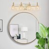 23" Modern Crystal Bathroom Vanity Light, 4-Light Golden Wall Sconce with Clear Glass Shade, Elegant Wall Mount Lighting for Powder Room(No Bulbs) - 3 of 4