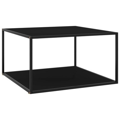 vidaXL Coffee Table Black Tempered glass, powder-coated steel Medium
