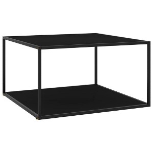 vidaXL Coffee Table Black Tempered glass, powder-coated steel Medium - 1 of 4
