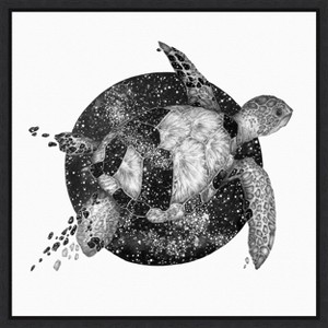 Amanti Art Cosmic Sea Turtle Square Copy by Ec Mazur Framed Canvas Wall Art - 1 of 4