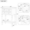 PAGED Distressed Solid Wood Narrow Console Table with 3 Drawers & Bottom Shelf, Entryway Sofa Table with Tapered Legs, Small Entryway Table - 3 of 4