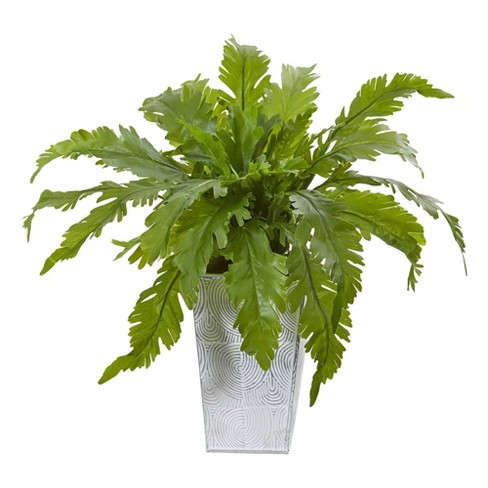 15 X 16 Artificial Fern Plant With Planter White Nearly Natural Target