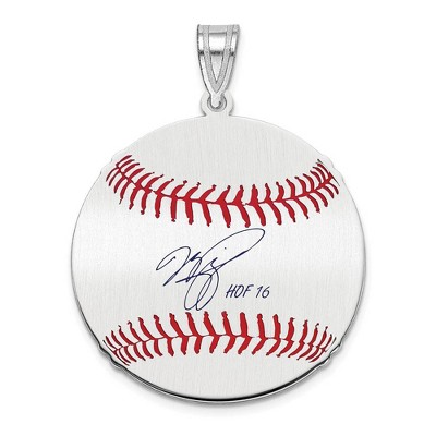 Black Bow Jewelry Sterling Silver Mike Piazza Signature MD Enamel Baseball Pendant