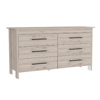 PAGED Modern Chest of Drawers, 6 Drawer Double Dresser with Four Legs, Dresser for Bedroom