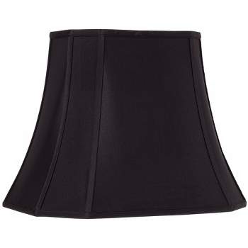 Springcrest Black Oblong Cut Corner Medium Lamp Shade 10" Wide x 7" Deep at Top and 16" Wide x 12" Deep at Bottom and 13" Slant x 12.5" H (Spider)