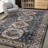 Washable Non Slip Low Pile Area Rug for Living Room Vintage Floral Indoor Carpet Stain Resistant Foldable Floor Cover - 2 of 4