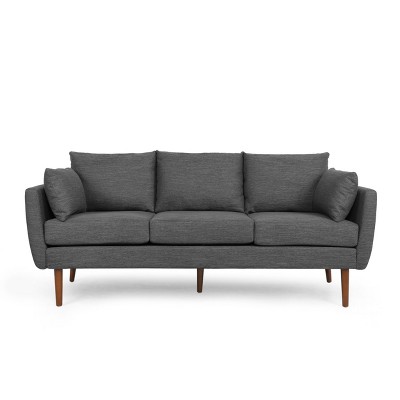 GDFStudio Wadleigh Contemporary Fabric Upholstered Throw Pillow Back 3 Seater Sofa