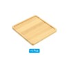 Unique Bargains Indoor and Outdoor Bamboo Square Plant Pot Saucer Flower Pot Drainage Tray 4 Pcs - 3 of 4
