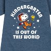 - Peanuts - Kindergarten Is Out Of This World Graphic Short Sleeve Fleece Dress - 2 of 4