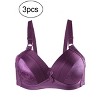 Allegra K Women's Comfortable Soft Stretchy Full Coverage Non-Wired Bra 3 Pcs - 2 of 4