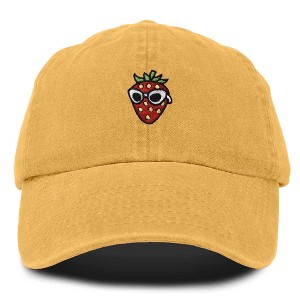 Dalix Strawberry Embroidered Cap Cotton Baseball Summer Cool Dad Hat Womens - 1 of 4