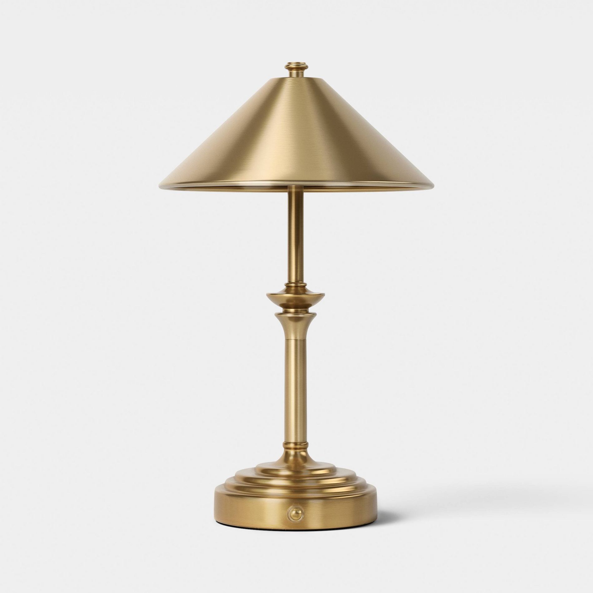 Turned Metal Portable Table Lamp Gold (Includes LED Light Bulb) - Threshold™