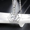Crown Necklace for Women White Gold Plated Clear Cubic Zirconia Ginger Lyne Collection - 3 of 4
