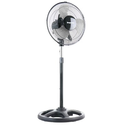 3-Speed 48-Watt 16-In. Oscillating Stand Fan with Remote (Black