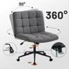 TiramisuBest Armless Office Chair, Lumbar Support, Adjustable Height, 360¡ã Swivel, Dark Grey Linen, Stable Base, 285LBS - 4 of 4